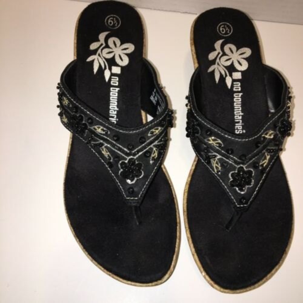 🌷No Boundries Camille Cork Wedge Thong Sandals size 6 1/2🌷